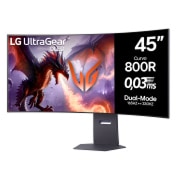 Vista frontal de Monitor LG UltraGear OLED 5K2K de 45" con Dual-Mode y 330Hz 45GX950A-B